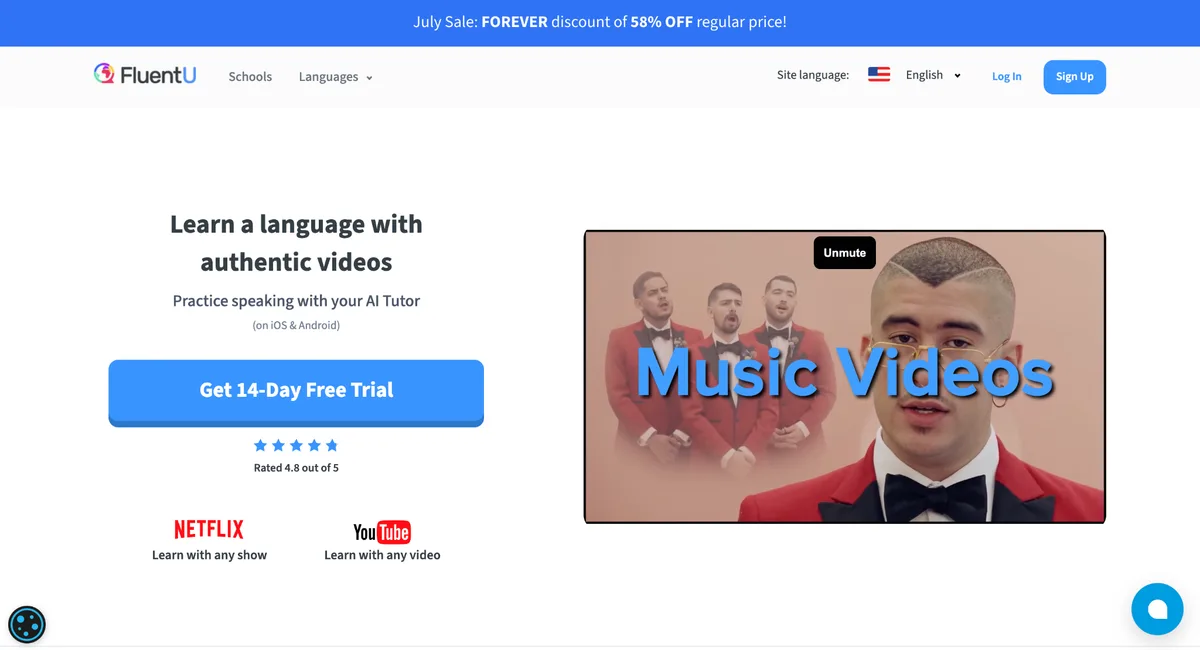 FluentU homepage