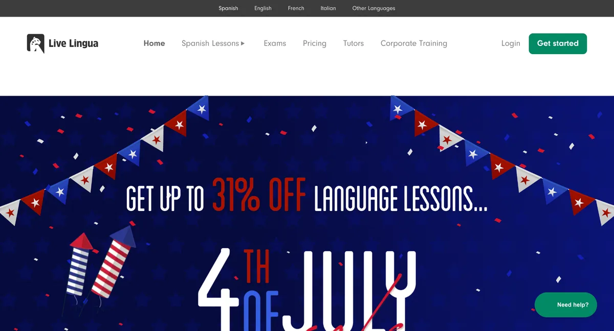 Live Lingua homepage